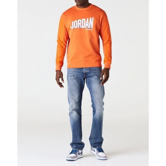 Nike Jordan Flight Men's MVP Wheaties Crew Sweater DV7588-817 Orange - Picture 11 of 13